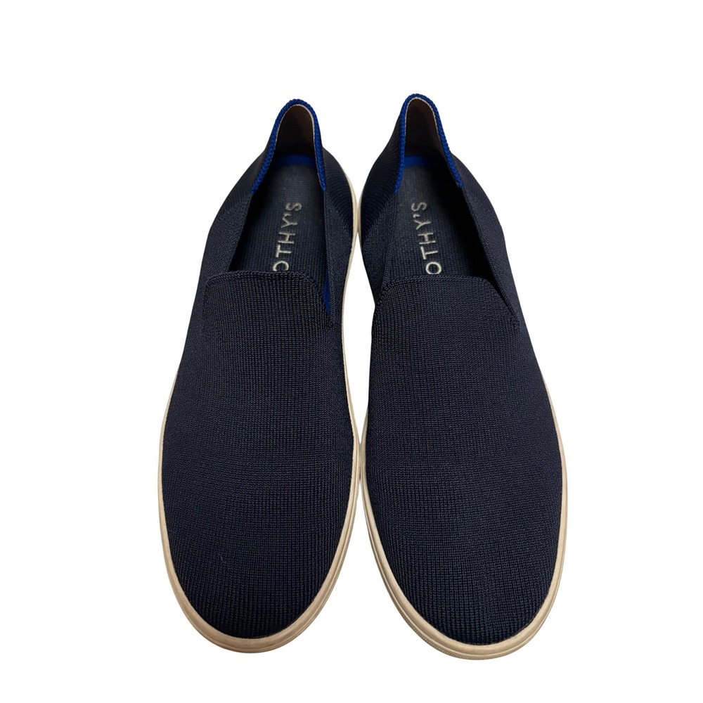 Rothy's The Sneaker Navy Blue Knit Slip On Shoes Womens Size 8.5